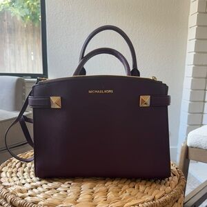Michael Kors Purple Satchel Bag Structured Design